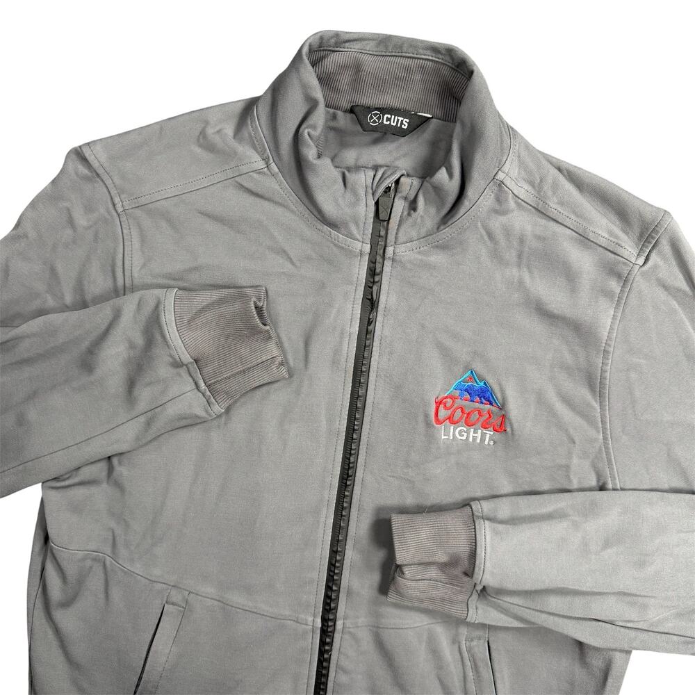 CUTS Clothing Coors Light Men’s M Gray Full Zip Jacket Track Bomber Stretch